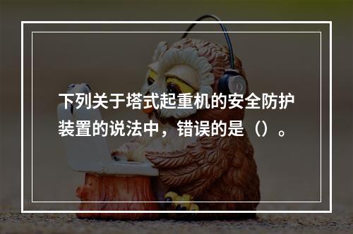 下列关于塔式起重机的安全防护装置的说法中，错误的是（）。