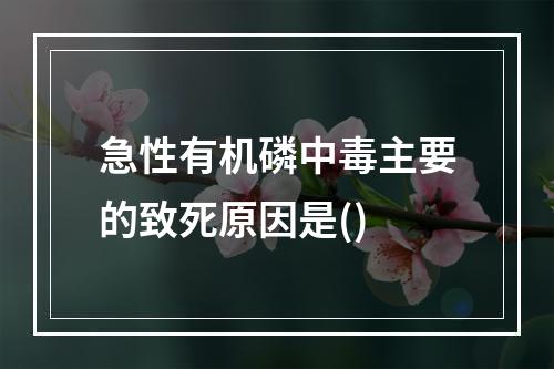 急性有机磷中毒主要的致死原因是()