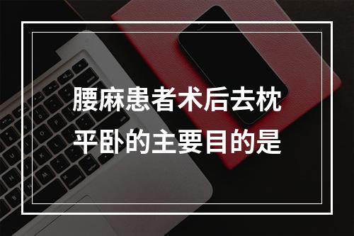 腰麻患者术后去枕平卧的主要目的是