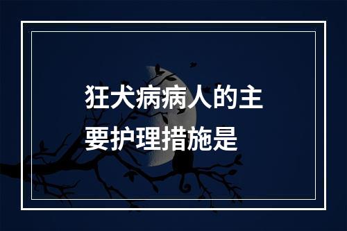 狂犬病病人的主要护理措施是