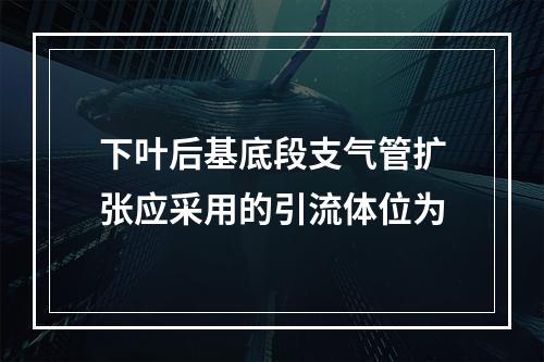 下叶后基底段支气管扩张应采用的引流体位为