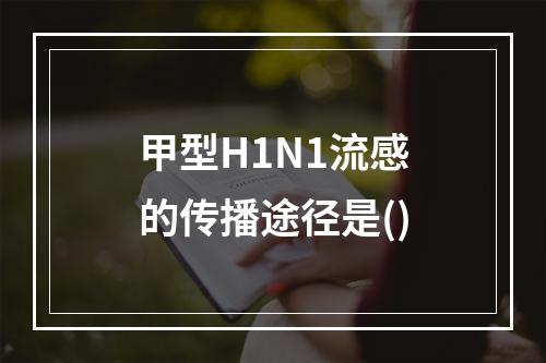 甲型H1N1流感的传播途径是()