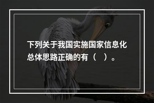 下列关于我国实施国家信息化总体思路正确的有（　）。