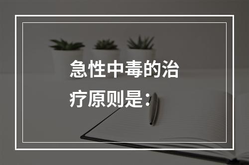 急性中毒的治疗原则是：