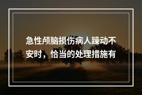 急性颅脑损伤病人躁动不安时，恰当的处理措施有