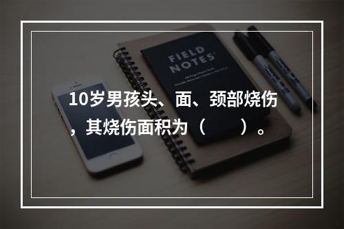 10岁男孩头、面、颈部烧伤，其烧伤面积为（　　）。