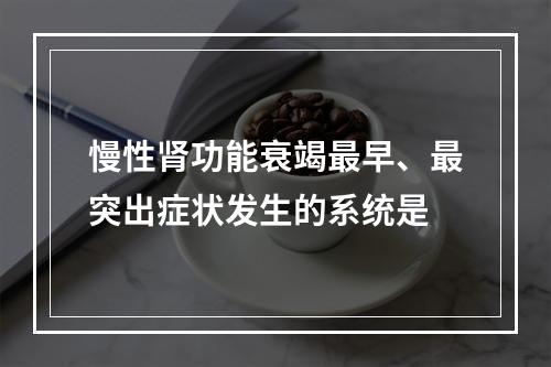 慢性肾功能衰竭最早、最突出症状发生的系统是