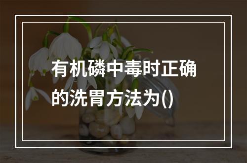 有机磷中毒时正确的洗胃方法为()