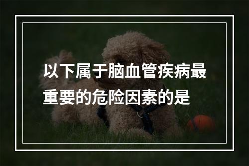 以下属于脑血管疾病最重要的危险因素的是