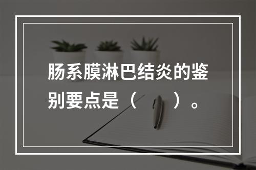 肠系膜淋巴结炎的鉴别要点是（　　）。