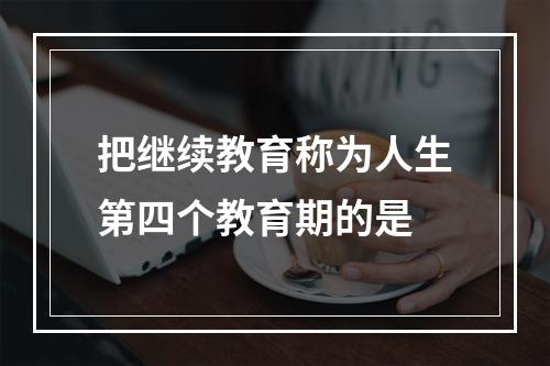 把继续教育称为人生第四个教育期的是