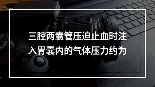 三腔两囊管压迫止血时注入胃囊内的气体压力约为