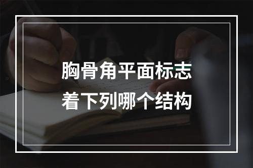 胸骨角平面标志着下列哪个结构