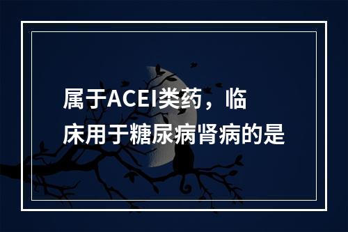 属于ACEI类药，临床用于糖尿病肾病的是