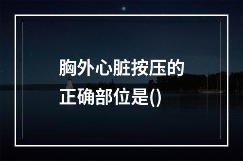 胸外心脏按压的正确部位是()