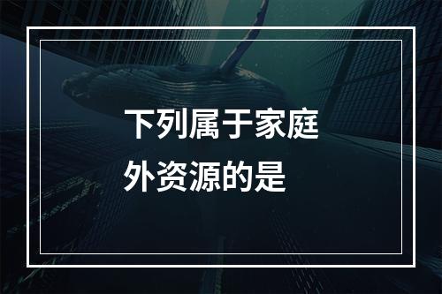 下列属于家庭外资源的是