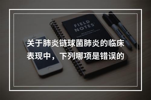 关于肺炎链球菌肺炎的临床表现中，下列哪项是错误的