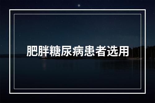 肥胖糖尿病患者选用