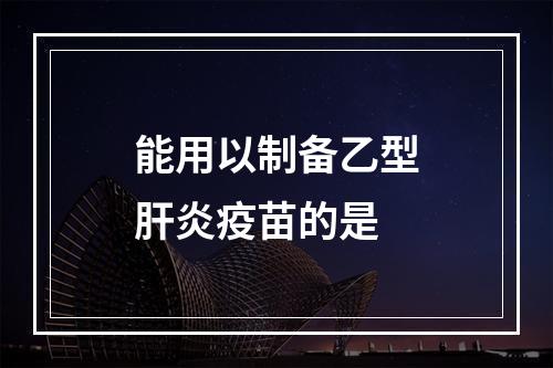 能用以制备乙型肝炎疫苗的是