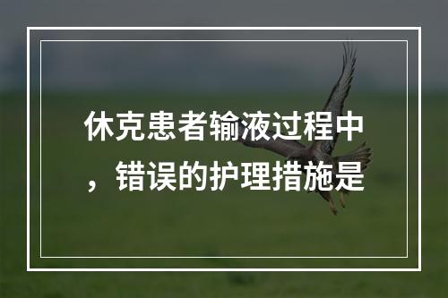 休克患者输液过程中，错误的护理措施是