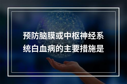 预防脑膜或中枢神经系统白血病的主要措施是