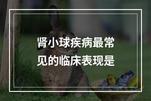 肾小球疾病最常见的临床表现是