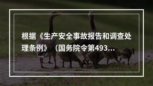 根据《生产安全事故报告和调查处理条例》（国务院令第493号）