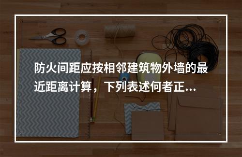 防火间距应按相邻建筑物外墙的最近距离计算，下列表述何者正确？