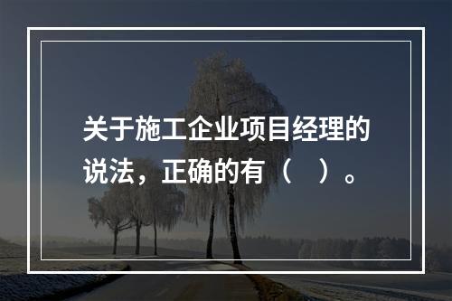 关于施工企业项目经理的说法，正确的有（　）。