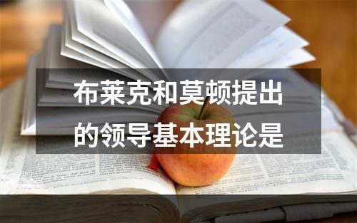 布莱克和莫顿提出的领导基本理论是