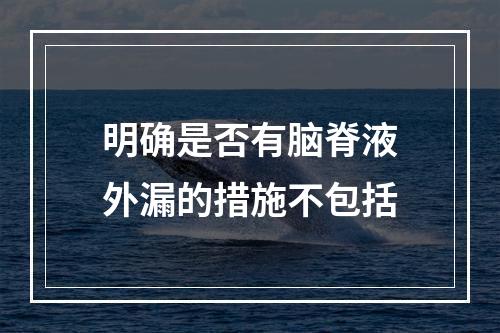 明确是否有脑脊液外漏的措施不包括