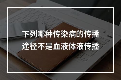 下列哪种传染病的传播途径不是血液体液传播