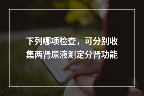 下列哪项检查，可分别收集两肾尿液测定分肾功能