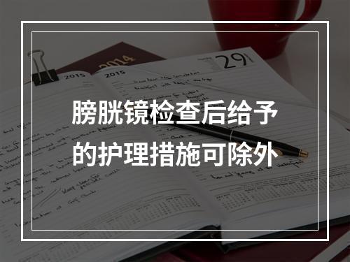 膀胱镜检查后给予的护理措施可除外