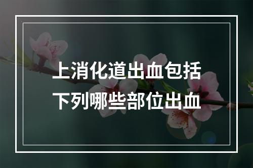 上消化道出血包括下列哪些部位出血