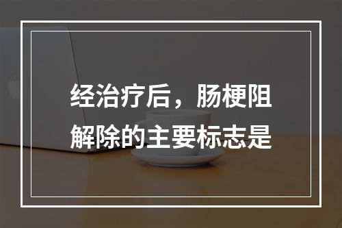 经治疗后，肠梗阻解除的主要标志是