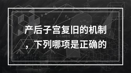 产后子宫复旧的机制，下列哪项是正确的