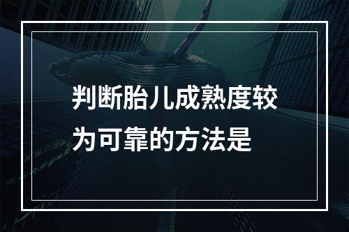 判断胎儿成熟度较为可靠的方法是