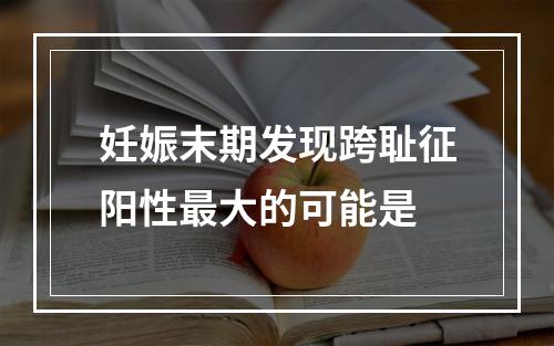 妊娠末期发现跨耻征阳性最大的可能是