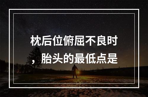 枕后位俯屈不良时，胎头的最低点是