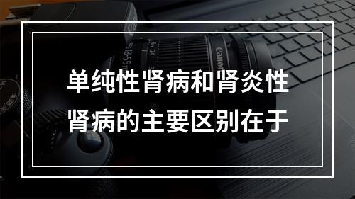 单纯性肾病和肾炎性肾病的主要区别在于