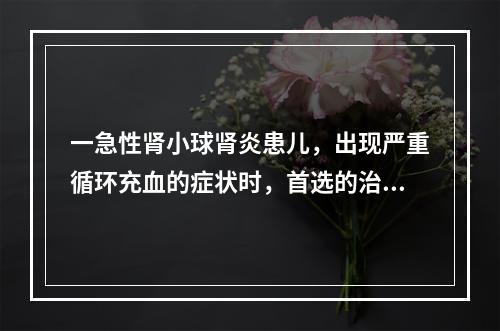 一急性肾小球肾炎患儿，出现严重循环充血的症状时，首选的治疗药