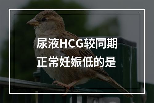 尿液HCG较同期正常妊娠低的是