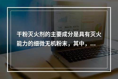 干粉灭火剂的主要成分是具有灭火能力的细微无机粉末，其中，起主