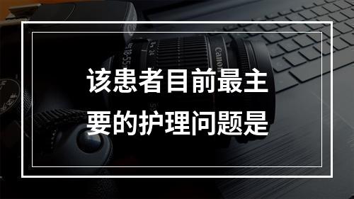 该患者目前最主要的护理问题是