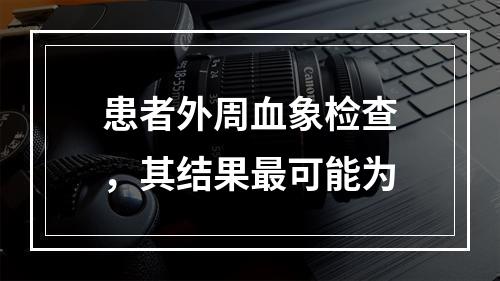 患者外周血象检查，其结果最可能为