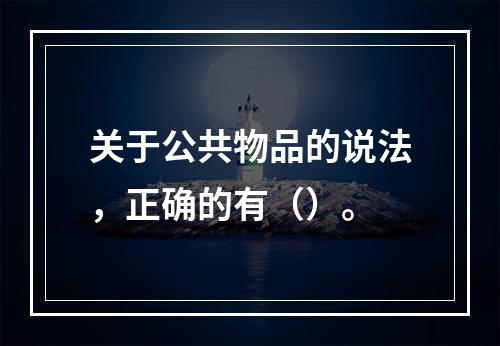 关于公共物品的说法，正确的有（）。