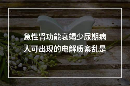 急性肾功能衰竭少尿期病人可出现的电解质紊乱是