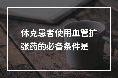 休克患者使用血管扩张药的必备条件是