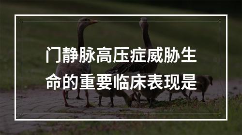 门静脉高压症威胁生命的重要临床表现是